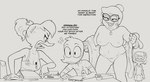 angry anthro bedroom_eyes breasts clothing eyewear female genitals glasses group male narrowed_eyes nipples nude profanity pussy seductive slightly_chubby taxes text undressing drockdraw disney ducktales ducktales_(2017) bentina_beakley della_duck donald_duck webby_vanderquack anatid anseriform avian bird duck 2024 english_text hi_res monochrome