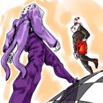 container cup duo faceless_character faceless_male for_a_head male not_furry parody style_emulation walking unknown_artist cuphead_(game) jojo's_bizarre_adventure menacing_approach cuphead_(character) king_dice animate_inanimate humanoid object_head 1:1 hi_res meme