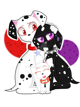 black_body black_fur black_nose black_spots collar eyes_closed female feral floppy_ears fur group heterochromatic_ears male orange_collar pink_inner_ear purple_eyes purple_spots red_collar red_eyes spiked_collar spikes spots toony trio white_body white_fur white_spots judikis11 101_dalmatian_street 101_dalmatians disney dante_(101_dalmatians) dorothy_(101_dalmatians) dylan_(101_dalmatians) canid canine canis dalmatian domestic_dog mammal 2019 hi_res