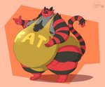 4_toes 5_fingers anthro belly big_belly big_butt butt clothed clothing feet finger_gun fingers fur gesture hand_gesture huge_belly huge_butt huge_thighs hyper hyper_belly male markings morbidly_obese morbidly_obese_anthro morbidly_obese_male obese obese_anthro obese_male open_mouth overweight overweight_anthro overweight_male pointing solo striped_body striped_fur striped_markings striped_tail stripes tail tail_markings thick_thighs toes wrestling_singlet dralffeine nintendo pokemon generation_7_pokemon incineroar pokemon_(species)