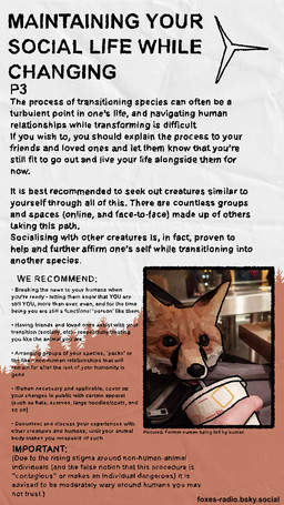 after_transformation ambiguous_gender black_body black_fur caption container cup drinking drinking_straw feral forest forest_background fur information inside kitchen nature nature_background orange_body orange_fur pamphlet plant solo text tree white_body white_fur foxes-radio canid canine fox human mammal 9:16 draw_over english_text hi_res