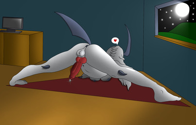 animal_genitalia animal_penis anthro anthrofied anus ass_up backsack balls black_anus black_nipples blue_anus blue_nipples bodily_fluids breasts butt canine_genitalia canine_penis carpet computer electronics feet floor fur genital_fluids genitals grass gynomorph heart_reaction heart_symbol horn humanoid_feet intersex jack-o'_pose knot light moon moonlight nipples penis perineum pink_penis plant plantigrade pokemorph pose precum solo spikes spread_legs spreading star white_balls white_body white_fur white_perineum window lewd_lorraine nintendo pokemon absol generation_3_pokemon humanoid pokemon_(species) hi_res