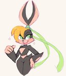 anthro blonde_hair clothing curvy_figure female hair hand_on_hip ponytail_ears solo thick_thighs unitard voluptuous wide_hips zzavok loonatics_unleashed looney_tunes warner_brothers lexi_bunny lagomorph leporid mammal rabbit