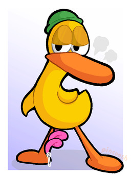 anatid_penis animal_genitalia animal_penis aroused beak bedroom_eyes biped bodily_fluids border bowler_hat breath clothing dripping duck_penis erection genital_fluids genitals gradient_background hat hat_only headgear headgear_only headwear headwear_only looking_at_viewer male mostly_nude narrowed_eyes penis pink_penis precum precum_drip precum_on_penis presenting presenting_penis seductive semi-anthro simple_background solo spiral_penis text toony wearing_hat white_border wide_stance yellow_body pincoosh pocoyo pato_(pocoyo) anatid anseriform avian bird duck artist_name digital_media_(artwork) hi_res