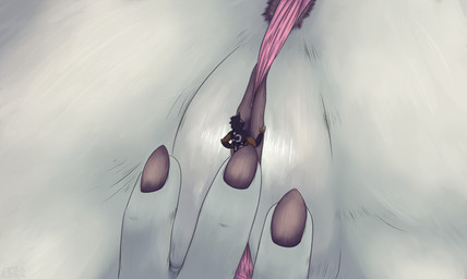 anthro anus butt clothing duo entrapment extreme_size_difference female fur genitals macro male male/female micro nude panties sex size_difference smaller_male underwear vaginal vulva adeonc dexter_(krix) dyone_(character) canid canine canis felid humanoid hybrid lagomorph leporid mammal pantherine rabbit tiger wolf digital_media_(artwork) hi_res