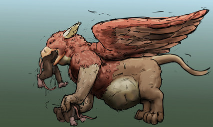 anthro beak belly big_belly bodily_fluids brown_body brown_feathers brown_fur butt claws eyes_closed feathers feral forced fur gradient_background group head_first kick larger_pred male male/male mouse_tail multiple_prey nude_male nude_prey oral_vore pinned pinned_by_foot pinned_to_ground red_body red_feathers saliva simple_background size_difference smile struggling struggling_prey tail trio unwilling_prey vore willing_pred jeri_kleinlowe mythology avian gryphon mammal mouse murid murine mythological_avian mythological_creature rodent 2023 colored hi_res