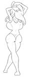 anthro big_breasts big_butt breasts butt clothing female hair solo swimwear sarcolopter equid equine horse mammal pony monochrome