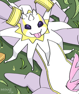anthro bodily_fluids erection genital_fluids genitals knot long_ears male masturbation penis pink_body precum saliva solo tongue tongue_out yellow_eyes mousesix bandai_namco digimon cherubimon cherubimon_(good) digimon_(species) 5:6 hi_res