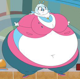 antennae_(anatomy) anthro belly big_belly big_breasts big_cheeks black_nose blue_antennae blue_body blue_bottomwear blue_clothing blue_hair blue_pants blue_wings bottomwear breasts chubby_cheeks clothed clothing female footwear gloves hair handwear huge_belly huge_breasts huge_thighs hyper hyper_belly hyper_breasts hyper_thighs insect_wings inside looking_down morbidly_obese morbidly_obese_anthro morbidly_obese_female multicolored_body navel obese obese_anthro obese_female overweight overweight_anthro overweight_female pants pink_bottomwear pink_clothing pink_eyes pink_footwear pink_shoes pink_skirt pink_topwear shoes skirt solo thick_thighs three-quarter_view topwear two_tone_body white_body white_clothing white_gloves white_handwear wings milk-knight idw_publishing sega sonic_the_hedgehog_(comics) sonic_the_hedgehog_(idw) sonic_the_hedgehog_(series) jewel_the_beetle arthropod beetle insect 2026 colored digital_media_(artwork) flat_colors hi_res
