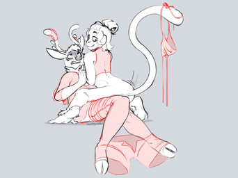 ambiguous_penetration anthro antlers asphyxiation choking clothed clothing cyanosis duo female female_penetrated fur hair horn male male/female male_penetrating male_penetrating_female penetration sex simple_background smile knotsosfw benny_(knotsosfw) river_(knotsosfw) ape deer haplorhine mammal monkey new_world_deer primate reindeer hi_res sketch