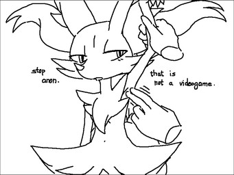 1-bit 3_fingers ambiguous_anthro ambiguous_gender ambiguous_human annoyed anthro arm_grab arm_tuft armpit_fetish biped cheek_tuft chest_tuft disembodied_hand duo facial_tuft fingers flat_chested front_view frown hip_tuft inner_ear_fluff motion_lines narrowed_eyes navel nude nude_ambiguous nude_female object_in_tail open_frown open_mouth raised_arm shoulder_tuft simple_background solo_focus standing stick stick_in_tail tail tapering_snout text tuft white_background stoic5 nintendo pokemon anon braixen canid generation_6_pokemon human mammal pokemon_(species) 2020 4:3 aliasing binary_drawing black_and_white digital_drawing_(artwork) digital_media_(artwork) english_description english_text greyscale half-length_portrait monochrome portrait