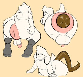 anthro anus balls big_anus big_butt butt clothing crowning_feces excessive_feces feces feces_on_ground floppy_ears footwear footwear_only fur genitals grey_clothing grey_footwear grey_socks hand_on_butt hand_on_own_butt head_tuft huge_anus hyper hyper_anus hyper_feces looking_back_at_self male male_pooping mostly_nude mostly_nude_anthro mostly_nude_male penis perineum pooping pooping_on_floor presenting presenting_hindquarters puffy_anus raised_tail scatplay scut_tail short_tail simple_background socks socks_only solo spread_butt spreading tail tuft white_body white_fur moomular lagomorph leporid mammal rabbit hi_res