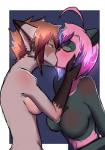 anthro blush breasts duo eyes_closed featureless_breasts female female/female kiss_on_lips kissing nude naomy bear canid canine giant_panda mammal digital_media_(artwork) hi_res shaded sketch