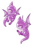 ambiguous_gender chibifur feral flying hi_res jelly_neopet kyrakupetsky membrane_(anatomy) membranous_wings neopet_(species) neopets semi-anthro shoyru simple_background solo white_background wings