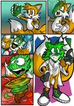 anthro male parody solo transformation guladibujante sega sonic_the_hedgehog_(series) the_mask miles_prower canid canine fox mammal 2023 comic hi_res