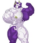 anthro big_muscles big_pecs body_hair chest_hair huge_muscles huge_pecs hyper hyper_muscles hyper_pecs male muscular muscular_male nipples nude pecs solo dakaliginous grier_(dakaliginous) bat mammal hi_res