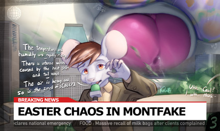 animal_genitalia anthro balls becoming_erect bodily_fluids bodypaint bridge city clothed clothing destruction dialogue duo dust_cloud easter_balls electronics extreme_size_difference fully_sheathed fur genital_fluids genitals giga hair holidays journalist landscape leaking_precum macro male micro_pov microphone musk musky_sheath news news_report news_reporter overlay painted_balls penis penis_tip precum precum_drop reporter river sheath size_difference skyline sloshing_balls steam steaming_body sweat sweatdrop sweaty_balls sweaty_genitalia sweaty_legs sweaty_sheath text white_body white_fur wind conditional_dnp kolatti easter cauliflower_(newuser) kolatti_(kolatti) mammal mouse murid murine rodent english_text hi_res