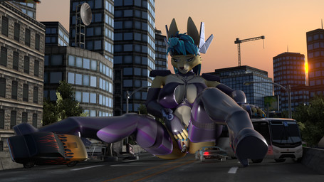 ambiguous_gender anthro armwear big_breasts blue_eyes blue_hair boots bra breasts brown_nose bus car city cleavage_cutout clothed clothing clothing_aside colored_nails commercial_vehicle cutout duo elbow_gloves eyeliner eyeshadow female fingerless_gloves footwear genitals gloves hair handwear high_heeled_boots high_heels legwear macro makeup midriff nails outside panties panties_aside public_transportation shoes shoulder_pads skimpy sky street sunset thigh_boots thigh_highs unbirthing underwear underwear_aside vaginal vehicle vehicle_for_hire vore vulva issilora_(artist) gunbunny_(jeremy_bernal) sasha_(jeremy_bernal) canid canine canis lagomorph leporid mammal rabbit wolf 16:9 2019 3d_(artwork) digital_media_(artwork) hi_res widescreen