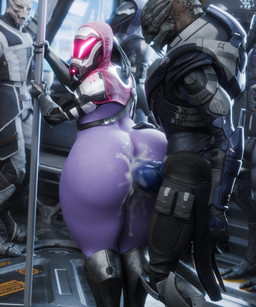 3_fingers against_pole against_surface anal anal_penetration armor being_watched big_butt big_penis blue_penis bodily_fluids boots bottomless bottomless_male bubble_butt butt clothed clothing cum cum_in_ass cum_inside cum_on_leg cum_spurt duo femboy fingers footwear freckled_butt freckles genital_fluids genitals green_body green_eyes headgear helmet hip_grab interspecies knot knotted_penis looking_at_another male male/male male_penetrated male_penetrating male_penetrating_male open_mouth orgasm pear-shaped_figure penetration penis pink_clothing pink_glow pole public public_indecency public_transportation purple_body purple_skin science_fiction sex shoes standing thick_thighs touching_butt wide_hipped_male wide_hips yellow_eyes seurat bioware electronic_arts mass_effect zal_(seurat) alien humanoid quarian turian 2026 3d_(artwork) 5:6 absurd_res blender_(artwork) digital_media_(artwork) hi_res