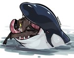 2022 ambiguous/ambiguous ambiguous_gender ambiguous_pred ambiguous_prey anthro anthro_prey artist_name bodily_fluids brown_body brown_fur canid canine canis cetacean cloud cute_fangs digital_media_(artwork) dolphin domestic_dog duo feral feral_pred fur gaping_mouth german_shepherd haps herding_dog hi_res in_mouth looking_at_another looking_pleasured lucas_(lucastheshep) male_(lore) mammal marine mawplay noodle_crispy oceanic_dolphin open_mouth oral_vore orca partially_inside partially_submerged pastoral_dog saliva saliva_on_tongue saliva_string sea size_difference sky teeth tongue toothed_whale vore water willing_prey yellow_sclera