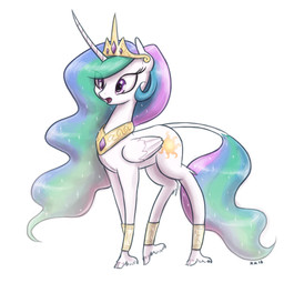 crown cutie_mark feathered_wings feathers female feral fetlocks fur gem gold_(metal) gold_tiara hair headgear hooves horn jewelry long_horn long_tail multicolored_hair multicolored_tail necklace open_mouth purple_eyes purple_gem rainbow_hair rainbow_tail simple_background solo sparkles sparkling_hair tail tiara white_background white_body white_fur wings king-kakapo friendship_is_magic hasbro my_little_pony mythology princess_celestia_(mlp) equid equine mammal mythological_creature mythological_equine winged_unicorn 2016 hi_res