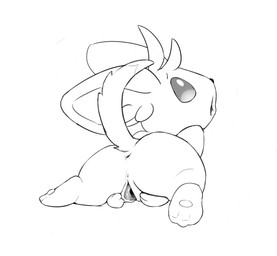 anthro anus butt female genitals looking_at_viewer looking_back lying open_mouth presenting presenting_vulva semi-anthro simple_background solo spread_legs spread_vulva spreading vulva twang nintendo pokemon generation_5_pokemon mammal minccino pokemon_(species) rodent hi_res monochrome sketch