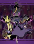 abstract_background ambiguous_gender food fruit group melee_weapon not_furry plant plushie pose purple_background simple_background sword team_pose weapon zipper liczka-km nintendo pokemon hex_maniac aegislash animate_inanimate elemental_creature flora_fauna food_creature generation_6_pokemon ghost human humanoid living_fruit living_melee_weapon living_plushie living_sword living_weapon mammal mega_banette mega_evolution phantump pokemon_(species) pumpkaboo spirit 2013