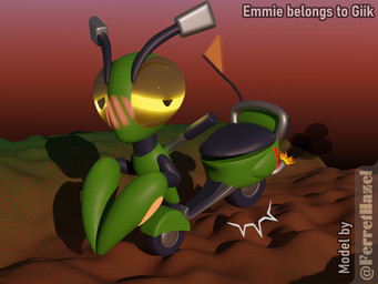ambiguous_gender aroused aroused_face backfire blush emanata green_body headlight_eyes machine moped smoke solo tire vehicle yellow_sclera ferrethazel emmie_(giik) arthropod insect living_machine living_vehicle mantis 3d_(artwork) 4:3 digital_media_(artwork) hi_res nonbinary_(lore)