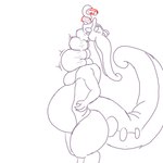 1:1 almost_fully_inside ambiguous_gender anthro belly big_belly bodily_fluids duo generation_6_pokemon goodra likasomboody long_neck long_tongue male neck_bulge nintendo partially_inside pokemon pokemon_(species) saliva slightly_chubby slightly_chubby_male swallowing tail tongue vore
