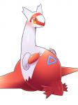 ambiguous_gender blush simple_background smile solo white_background yellow_eyes ecru_(artist) nintendo pokemon generation_3_pokemon latias legendary_pokemon pokemon_(species) 3:4 hi_res