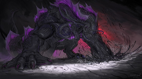 4_toes ambiguous_gender bioluminescence black_goo claws corruption dripping feet glowing goo-connected_lips goo_drip solo standing tendrils toe_claws toes themefinland goo_creature 16:9 2020 digital_media_(artwork) hi_res widescreen