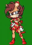 anthro biped breasts clothing female footwear green_background grin looking_at_viewer navel ribbons shoes simple_background smile solo lewdsharx 4chan sega sonic_the_hedgehog_(series) bump_the_deer fan_character cervine deer mammal hi_res