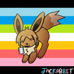 :3 black_nose brown_body brown_fur chest_tuft countershading dipstick_tail feral feral_with_hair flag flag_(object) fur hair happy jumping lgbt_pride light markings paws pride_color_background pride_colors queer_pride_colors raised_paw simple_background tail tail_markings tail_motion tailwag text transgender_pride_colors tuft jackrabbit_(artist) lgbt_pride_month nintendo pokemon munchkin_(jackrabbit) eevee generation_1_pokemon pokemon_(species) 2024 animated digital_media_(artwork) english_text frame_by_frame ibispaint_(artwork) lighting no_sound shaded signature webm nonbinary_(lore) trans_(lore) trans_man_(lore)