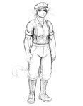 2021 anthro black_eye_(injury) boots bruised cat_knight clothing domestic_cat felid feline felis female footwear hat headgear headwear hi_res hladilnik mammal monochrome sketch solo standing suspenders