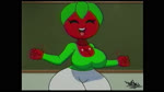 animated big_breasts bouncing_breasts breasts chalkboard classroom cleavage clothed clothing female food food_creature food_humanoid fruit group hi_res holding_breast humanoid male not_furry open_mouth plant pupils red_body school smile sound sound_warning tansau teacher thick_thighs tomato webm