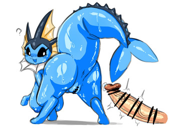 big_breasts black_eyes blue_body bodily_fluids breasts busty_feral butt censor_bar censored_genitalia censored_penis censored_vulva duo eyelashes female feral genital_fluids genitals glans hanging_breasts huge_breasts humanoid_genitalia humanoid_penis looking_back male male/female motion_lines open_mouth open_smile penis precum pupils quadruped question_mark simple_background smile standing tail vein veiny_penis vulva wet white_background white_pupils osakana2gou nintendo pokemon eeveelution generation_1_pokemon human mammal pokemon_(species) vaporeon 2024 4:3 censored hi_res