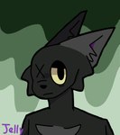 anthro black_body black_fur chest_tuft fur grey_chest grey_ear male missing_eye solo tuft yellow_eyes jellythekatt fan_character animal_humanoid domestic_cat felid feline felis humanoid mammal mammal_humanoid