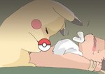 2018 ambiguous_gender arms_tied blush bodily_fluids bound censored duo eevee eyes_closed fellatio generation_1_pokemon get_it_go lying male male/ambiguous manatsu_no_yo_no_inmu nintendo nude on_back oral penile pikachu pokeball pokeball_censor pokemon pokemon_(species) red_cheeks rope sex side_view sitting sweat towel_in_mouth yellow_body