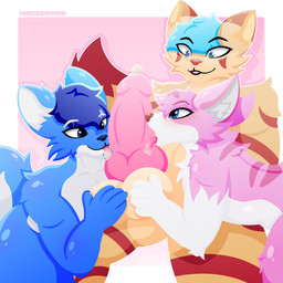 big_penis bodily_fluids cum cum_in_mouth cum_inside cum_on_penis genital_fluids genitals huge_penis hyper hyper_genitalia hyper_penis kiri_blue licking looking_pleasured oral penile penis penis_lick sex tongue massepppp canid canine canis felid feline mammal wolf 1:1 hi_res