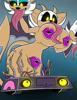 3_heads anthro big_breasts body_horror breasts corruption cybernetics demonic female genitals head_hands huge_breasts long_tongue machine multi_head multi_mouth nipple_mouth nude solo tongue tongue_out toony transformation vulva what what_has_science_done where_is_your_god_now why yellow_eyes hyperflannel sega sonic_the_hedgehog_(series) rouge_the_bat sonic_the_hedgehog bat demon mammal digital_media_(artwork)