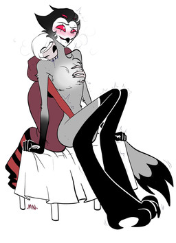 anthro bite black_eyes blood blush bodily_fluids breasts claws clothed clothing duo empty_eyes fangs feathers female female_on_anthro grey_body grey_feathers hair handjob humanoid_on_anthro looking_pleasured love male male/female mature_female mature_male multi_eye nude open_mouth open_smile partially_clothed penile red_eyes saliva sex smile teeth thick_thighs white_hair mister_nebulous hazbin_hotel hellaverse helluva_boss rosie_(hazbin_hotel) stolas_(helluva_boss) avian bird demon demon_humanoid humanoid owl owl_demon hi_res