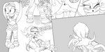 anthro blood bodily_fluids duo facesitting female forced hitting male male/female sitting_on_another text hb_lint sega sonic_adventure sonic_the_hedgehog_(series) knuckles_the_echidna tikal_the_echidna 2:1 english_text hi_res monochrome