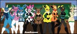 anthro black_border border breasts canid clothing eevee eeveelution espeon evolutionary_family female flareon footwear generation_1_pokemon generation_2_pokemon generation_4_pokemon generation_6_pokemon glaceon group hi_res jolteon leafeon legwear lingerie mammal nintendo pokemon pokemon_(species) presenting samrunner school school_uniform small_waist socks spread_legs spreading sylveon tail teacher teachers thick_thighs thigh_highs umbreon uniform vaporeon