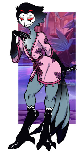 anthro barefoot clothing feet femboy male robe talons toes zimakum hellaverse helluva_boss stolas_(helluva_boss) avian bird demon owl absurd_res colored_sketch hi_res sketch