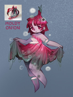 anime_style bangs barefoot blunt_bangs clothing dress feet female food food_gore fungus hair mold_(fungus) monster_girl_(genre) not_furry plant solo vegetable feefal elemental_creature elemental_humanoid flora_fauna food_creature food_humanoid fungi_fauna fungi_humanoid humanoid living_onion living_vegetable plant_humanoid vegetable_humanoid hi_res
