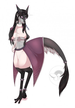 anthro big_breasts biped black_body black_fur black_hair breasts clothed clothing countershade_face countershade_fur countershade_neck countershade_tail countershade_torso countershading feet female fully_clothed fur hair logo navel no_pupils open_mouth open_smile simple_background smile snout solo standing tail talons three-quarter_view toes under_boob white_background white_body white_countershading white_fur theeldertrinity out-of-placers forefox mammal yinglet 2021 artist_logo colored hi_res shaded
