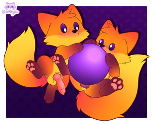 3_toes animal_genitalia animal_penis animal_vulva anus balls border canine_genitalia canine_penis canine_vulva duo erection feet female female_feral feral feral_on_feral fur genitals knot knotted_penis male male_feral mouthless orange_body orange_fur pawpads penis sheath spread_legs spreading toes vulva white_border xenoyia mozilla kit_(mozilla_firefox) canid canine fox mammal colored digital_media_(artwork) hi_res watermark