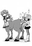 alternate_species blush bodily_fluids butt butt_grab clothing drooling duo hair hand_on_butt hooves saliva short_hair taurification taurified uniform ダニー european_mythology fate_(series) greek_mythology mythology type-moon archer_chiron gudako_(fate) centaur equid equid_taur equine equine_taur human humanoid_taur mammal mammal_taur taur monochrome