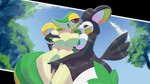 16:9 4k absurd_res alpha_channel anthro breast_squish breasts cloud day detailed_background duo emolga female female/female fingering forest generation_5_pokemon hi_res light nintendo penile plant pokemon pokemon_(species) sex simple_background sky snivy squish sunlight tail transparent_background tree vaginal vaginal_fingering widescreen znhc