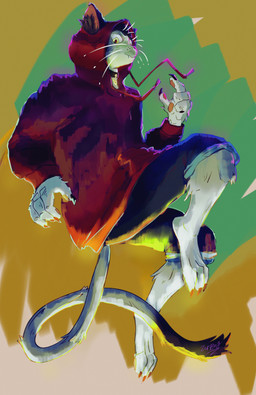 3_toes 4_fingers abstract_background anthro bottomwear claws clothed clothing collar dipstick_tail feet fingers fully_clothed fur hood_up hoodie inner_ear_fluff levitating levitation looking_down male markings pants pawpads pink_pawpads plantigrade pointy_ears prick_ears solo tail tail_markings toes topwear tuft whiskers white_body white_fur yellow_eyes zerbug felid mammal absurd_res full-length_portrait hi_res portrait shaded sketch soft_shading